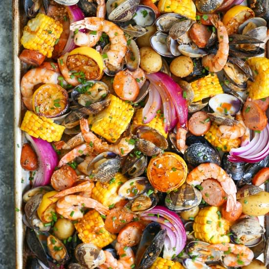 Sheet Pan Clam Bake - Recipe photo by damndelicious