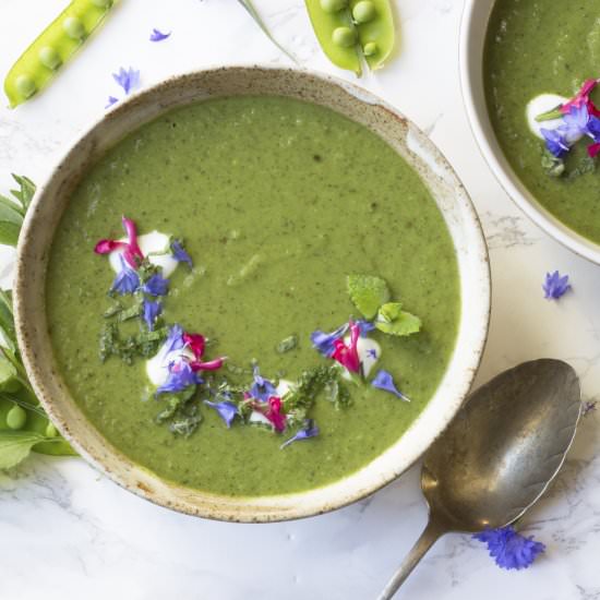 Pea and Samphire Soup - Recipe photo by Properfoodie