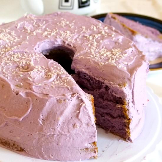 Ube Chiffon Cake - Recipe photo by Woman Scribbles