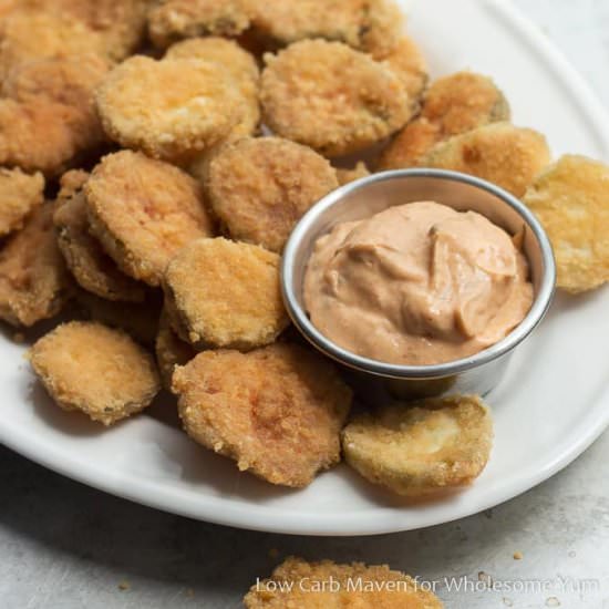 Easy Fried Pickles (Low Carb, GF) - Recipe photo by wholesomeyum