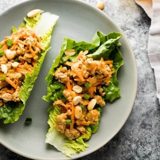 Thai Turkey Meal Prep Lettuce Wraps - Recipe photo by sweetpeasandsaffron