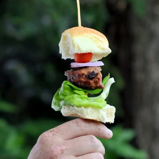 Grilled-in Bacon Cheddar Burgers - Recipe photo by Mighty Mrs