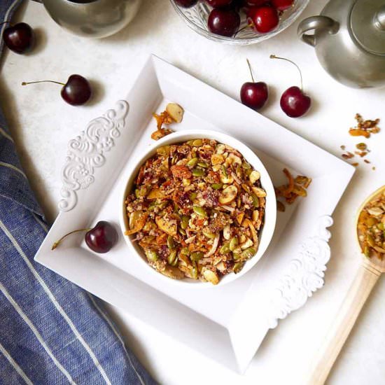 Fresh Cherry Grain-Free Granola - Recipe photo by perchancetocook.com