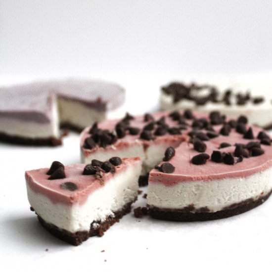 Raw Vegan Pomegranate Cheesecake - Recipe photo by goodwitchkitchen