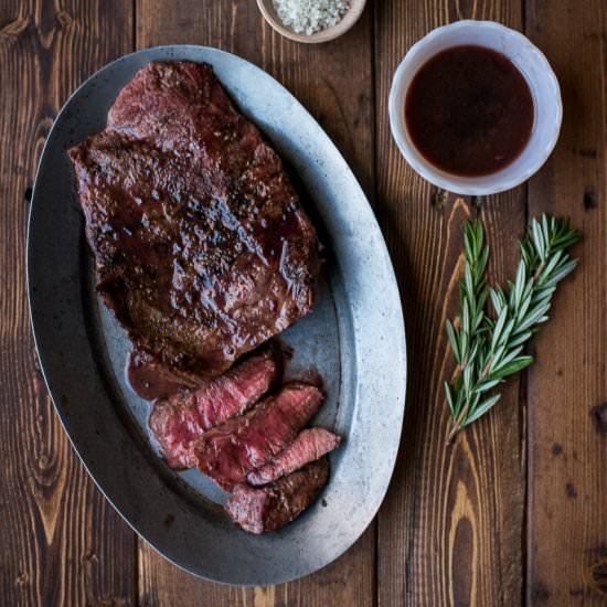 Pomegranate Wine Flatiron Steak - Recipe photo by glutenfreeteen