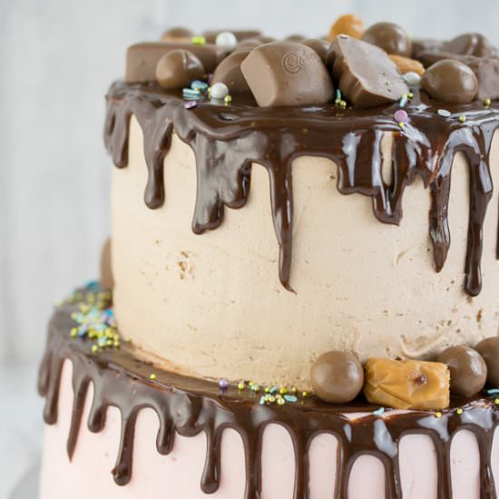 How to Make a Chocolate Drip Cake - Recipe photo by JoJoNookAndCranny