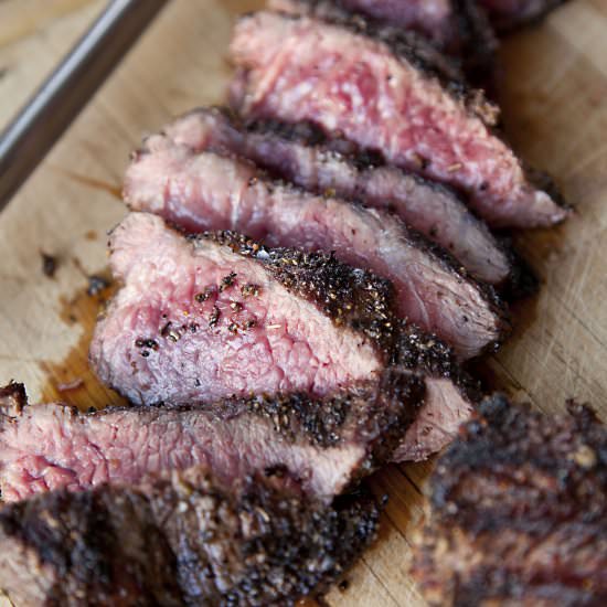 Grilled Pepper Crusted Ribeye - Recipe photo by urbancookery