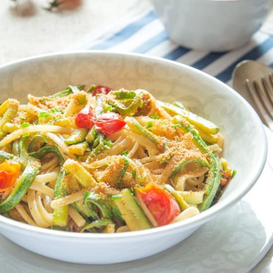 Linguine with Zucchini & Bottarga - Recipe photo by ItalianRecipeBook