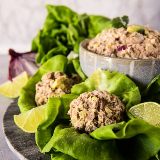 Tuna Salad Lettuce Wraps - Recipe photo by crumbykitchen