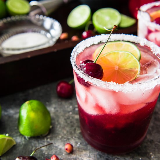 Fresh Cherry Margaritas - Recipe photo by crumbykitchen
