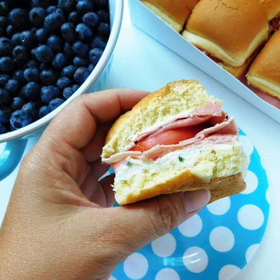 Cream Cheese Slider Sandwiches - Recipe photo by Bottom Left of the Mitten