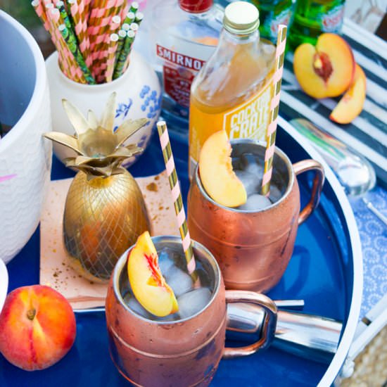 Honey Peach Moscow Mules - Recipe photo by pmqfortwo