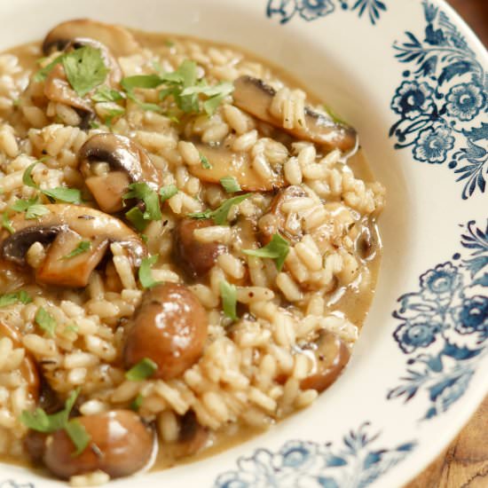 Risotto with Chestnut Mushrooms - Recipe photo by I am Cooking with Love