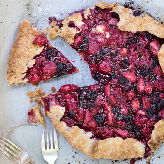 Triple Berry Galette - Recipe photo by theteatimebaker