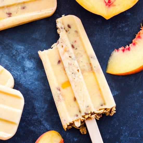 Granola Peach Yogurt Popsicles - Recipe photo by Recipe Runner