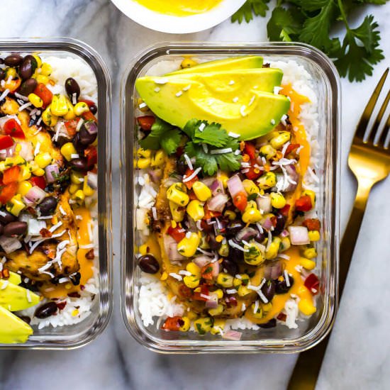 Coconut Mango Chicken Bowls - Recipe photo by thegirlonbloor