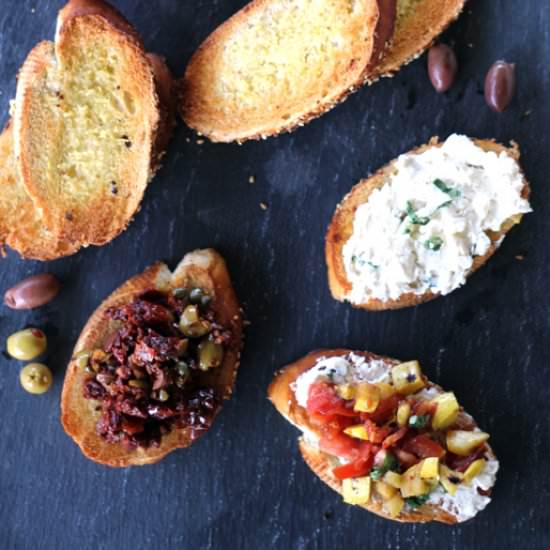 Summer Bruschetta Three Ways - Recipe photo by Buy This Cook That