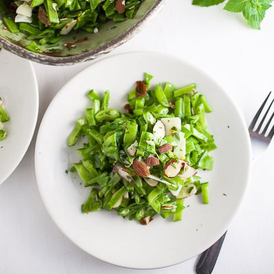 Minty Pea and Almond Salad - Recipe photo by therusticfoodie