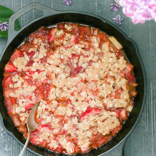 Paleo-ish Lilac Strawbarb Crumble - Recipe photo by Pale0-ish