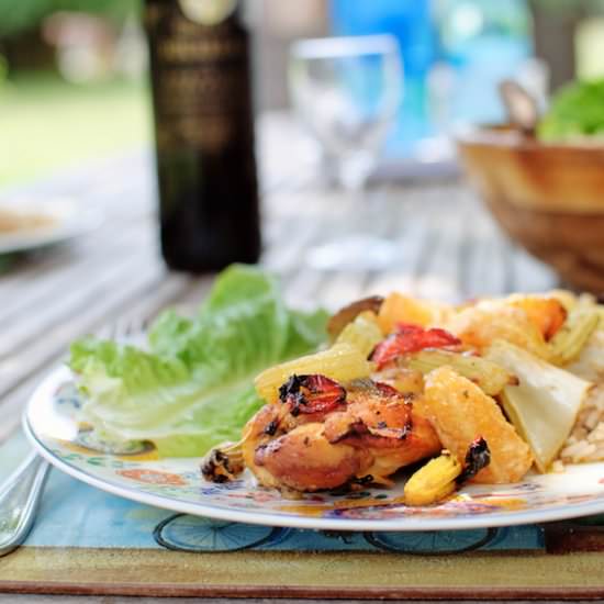 Chicken, orange and fennel traybake - Recipe photo by Healthy Epicurean