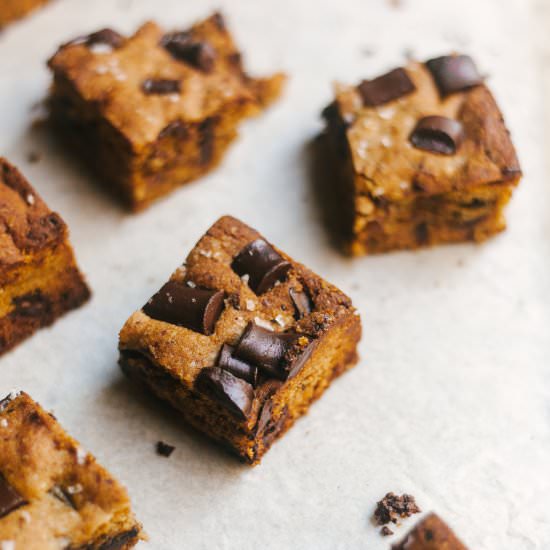 Salted Miso Chocolate Chunk Bars - Recipe photo by wholeheartedeats