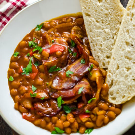 BBQ Bacon Baked Beans - Recipe photo by MorganHosttheToast