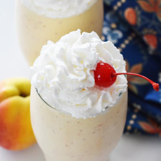 Peachy Peach Milkshake - Recipe photo by Savvysavingcouple