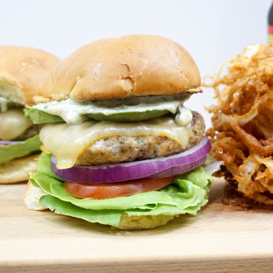 Poblano Lime Chicken Burgers - Recipe photo by merci_britte