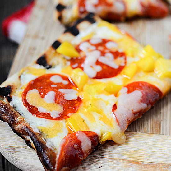 Grilled Pepperoni Flatbread Pizza - Recipe photo by TheSaltyPot