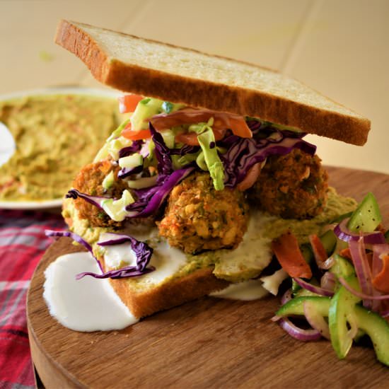 Falafel Sandwich - Recipe photo by The Hungry Merchant
