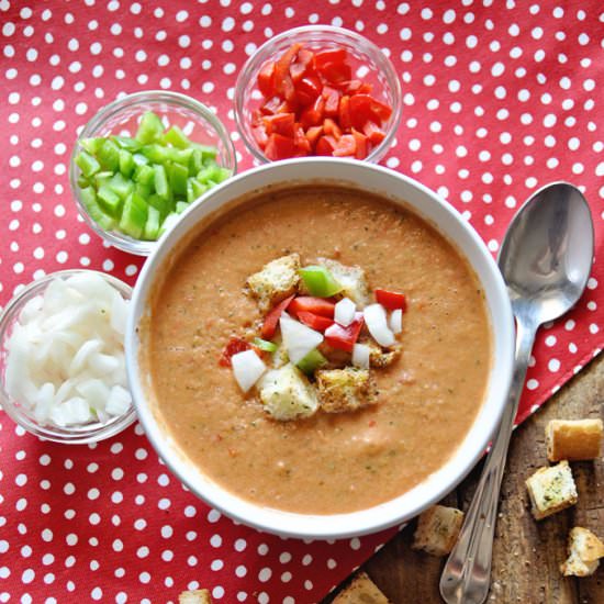 Traditional Gazpacho Andaluz - Recipe photo by lettuceeatveggies