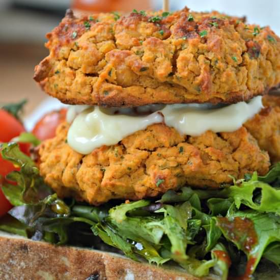 Double Chickpea Burger - Recipe photo by Mummys FastandEasy