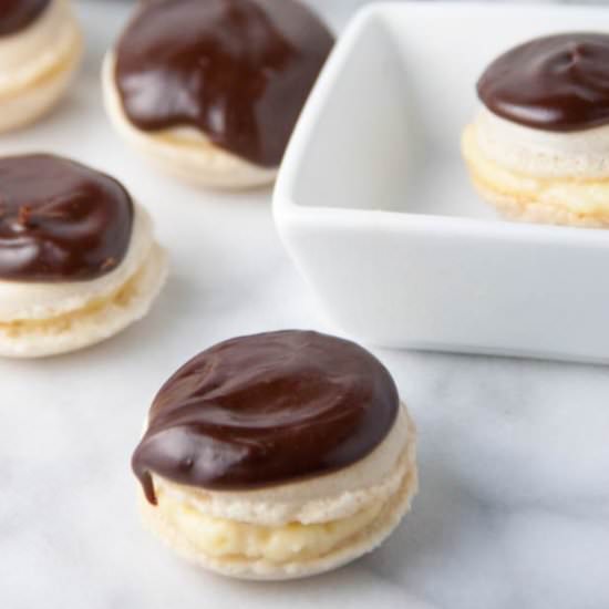 Boston Creme Pie Macarons - Recipe photo by bostongirlbakes