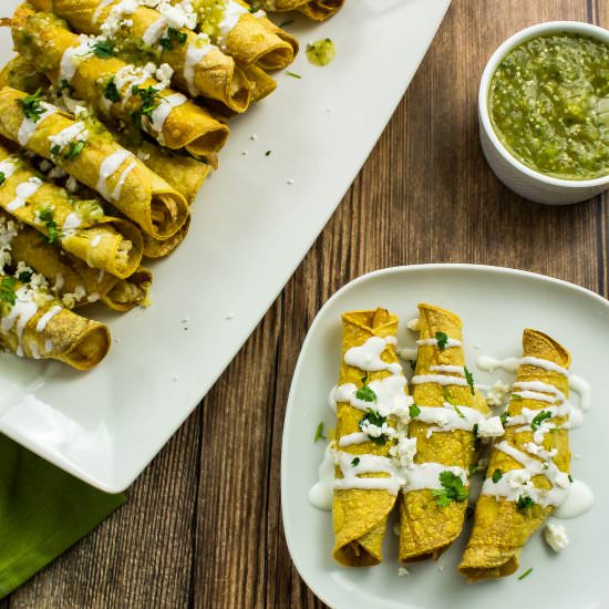 Baked Chicken & Cheese Taquitos - Recipe photo by Bites of Flavor