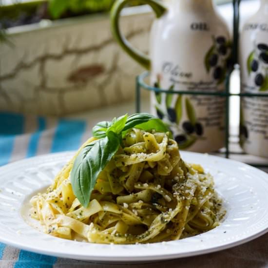 Homemade Pasta and Pesto - Recipe photo by meyerfoodblog