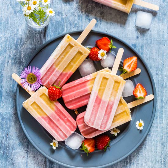 Peach Strawberry Ice Lollies - Recipe photo by recipesfromapantry
