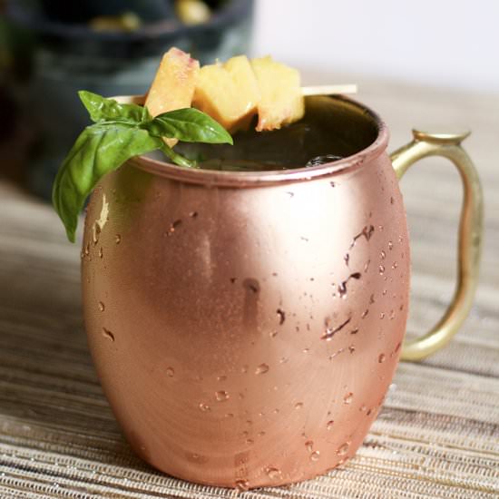 Peach and Basil Moscow Mule - Recipe photo by 918plate