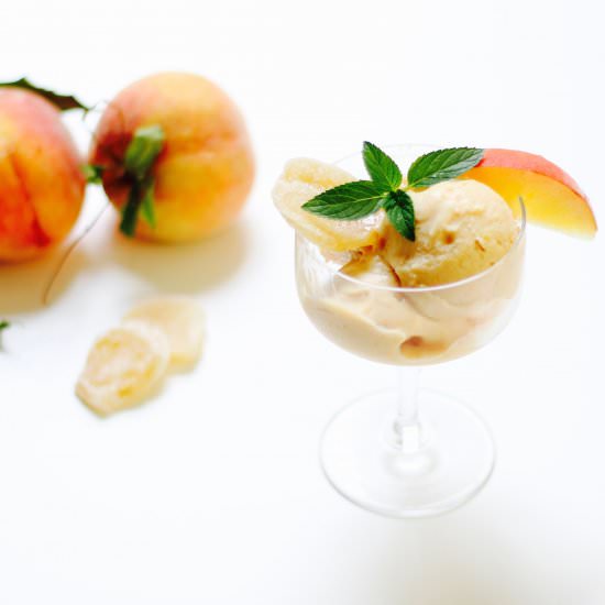 Ginger Peach Sherbet - Recipe photo by the good eats co
