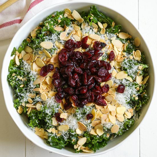 Garlicky Kale Salad with Parmesan - Recipe photo by chelseashealthykitchen