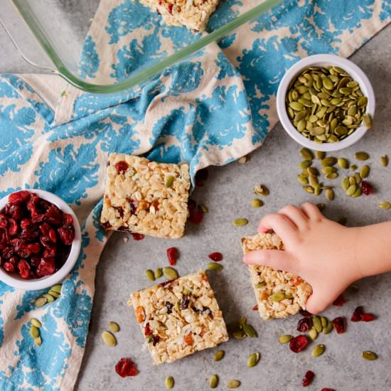 Trail Mix Rice Crispy Bars - Recipe photo by soberchicken56