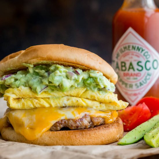 Spicy Guacamole Brunch Sandwich - Recipe photo by NatashasKitchen.com