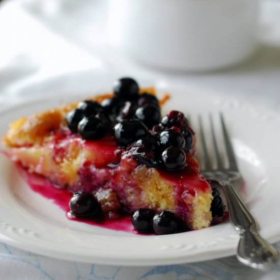 Pineapple Cake With Blueberry Sauce - Recipe photo by dragonflyhomerecipes