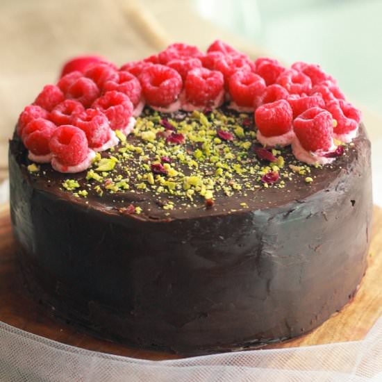 Chocolate Raspberry Cake - Recipe photo by Beingwholesome