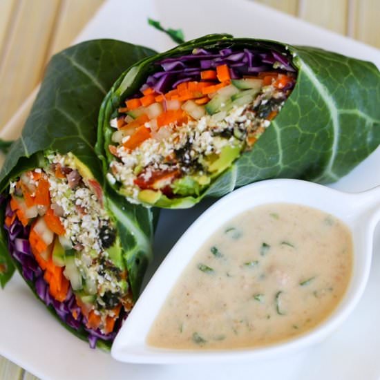 Japanese-style Collard Wrap - Recipe photo by asianveganandbeyond
