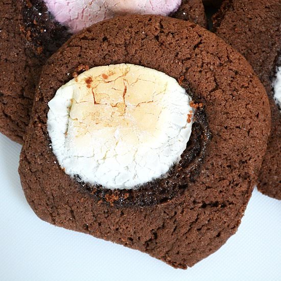 Hot Chocolate Thumbprint Cookies - Recipe photo by lightscamerabake