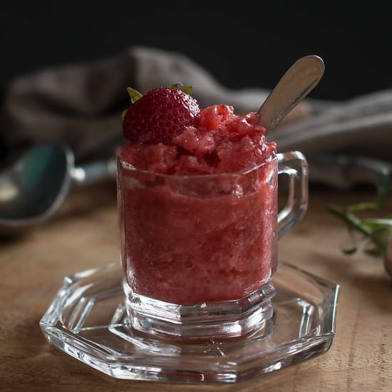 Strawberry Rhubarb Granita - Recipe photo by thewhiteradish