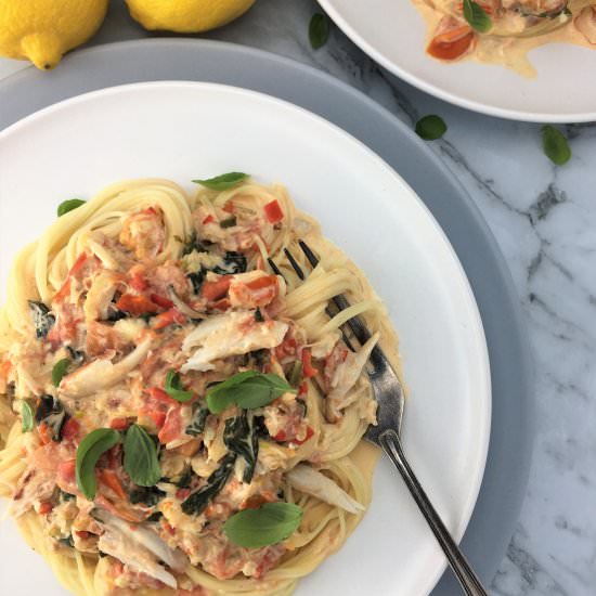 Creamy Crab, Chilli & Basil Pasta - Recipe photo by chef not required