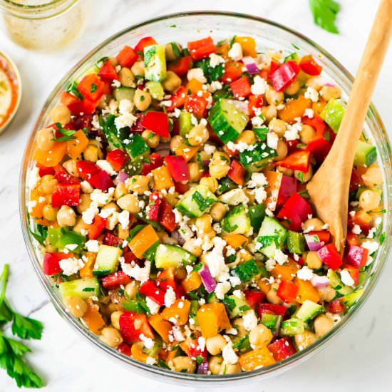 Mediterranean Chickpea Salad - Recipe photo by wellplated
