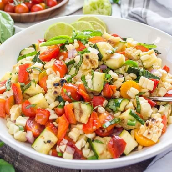 Charred Corn & Zucchini Salad - Recipe photo by flavorthemoments