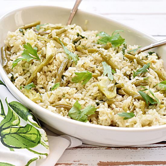 Rice with Broccoli and Green Beans - Recipe photo by yehudit37